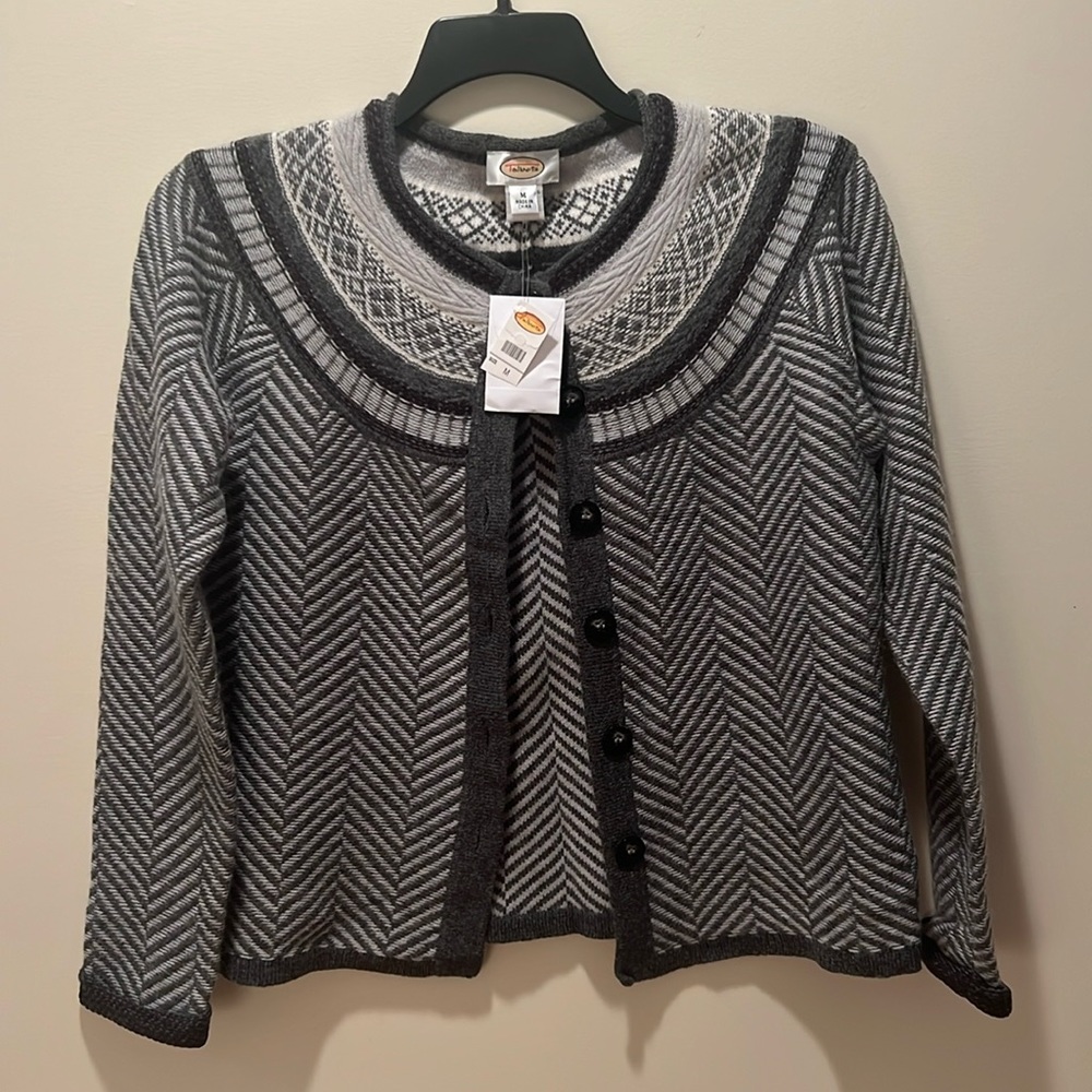 NWT NEVER WORN 90s VINTAGE Talbots Women’s Patterned Cardigan M